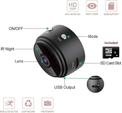 Mini Camera Wireless WiFi 1080P For Home Security